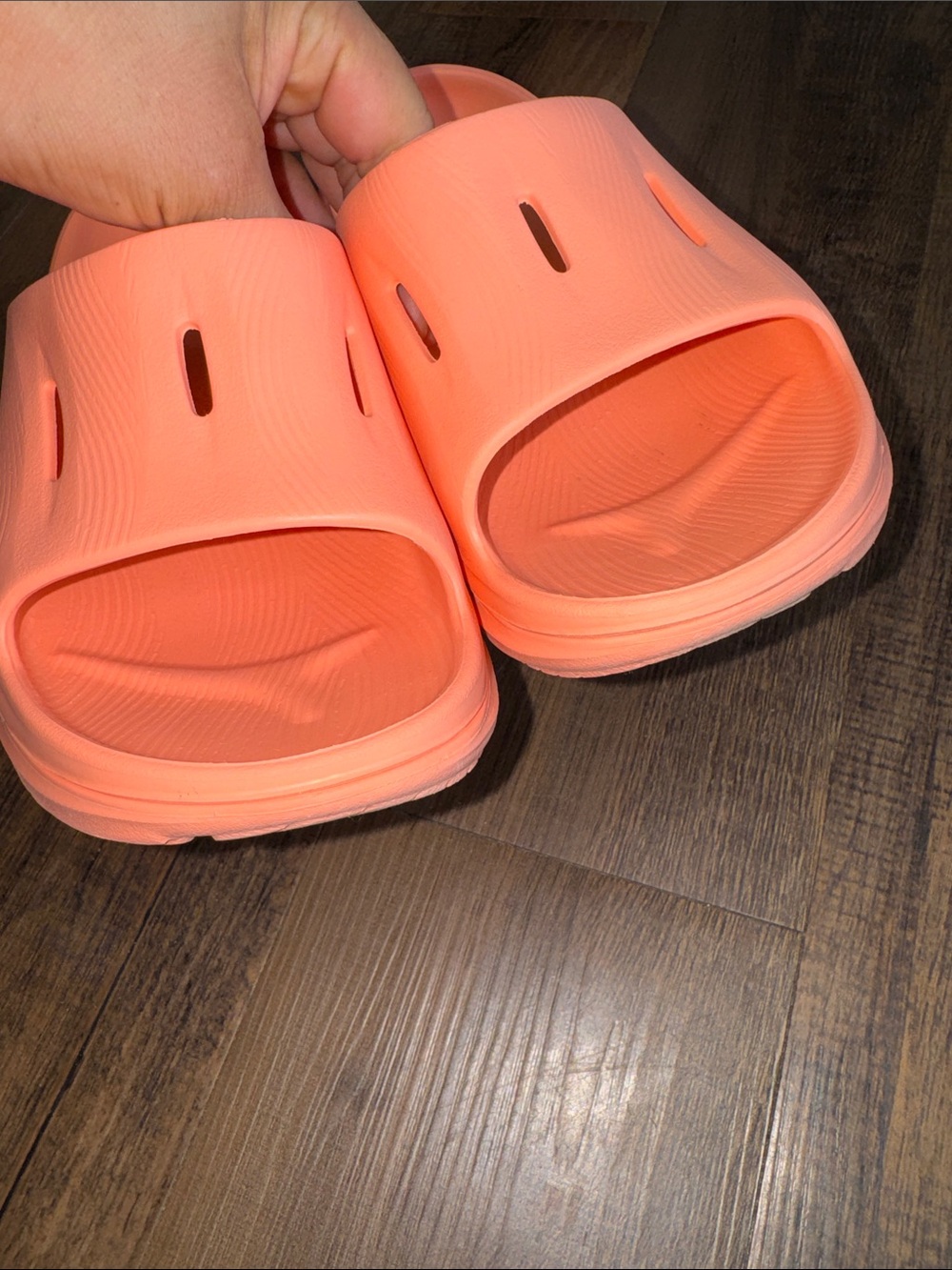 Hoka Coral/Orange Recovery Slide Sandals - Picture 8 of 11